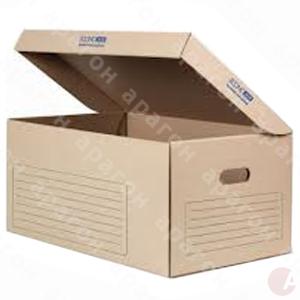 Бокс архивный картон контейнер 558х378х264мм коричневый 