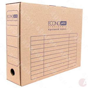 Бокс архивный картон 8см Economix коричневый