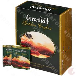 Чай  Гринфилд 100пак черный Голден Цейлон  