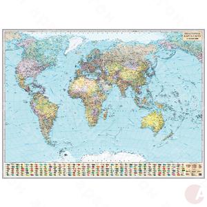 Карта Мира политич. 1:15 000 000 картон 216х158см